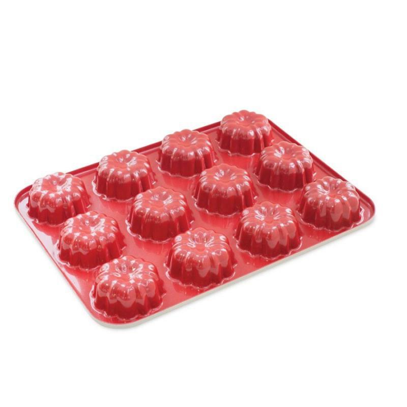 Bakeware |   12 Mini Cup Bundt Cupcake Pan – Red Bakeware Bakeware