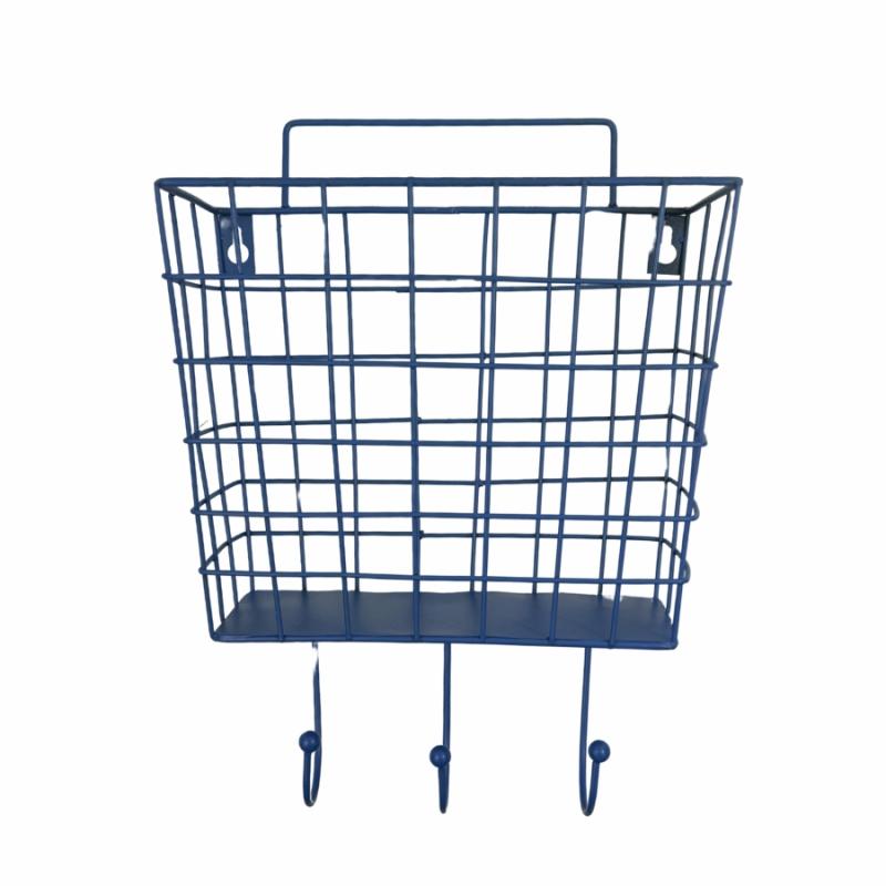 Baskets & Trays |   Hanging Basket With Hooks- Dark Blue Baskets & Trays Baskets & Trays