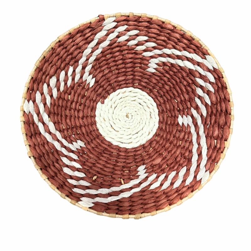 Baskets & Trays |   Natural Woven Basket/Wall Decor – Red Floral Design Baskets & Trays Baskets & Trays