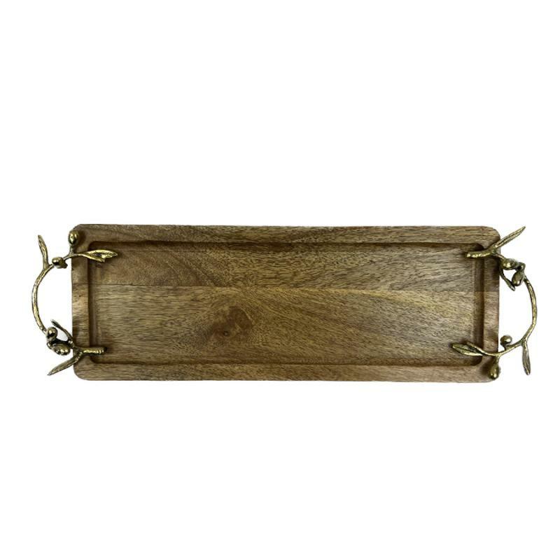 Baskets & Trays |   18"W Mango Wood Tray – Olive Branch Handle Baskets & Trays Baskets & Trays