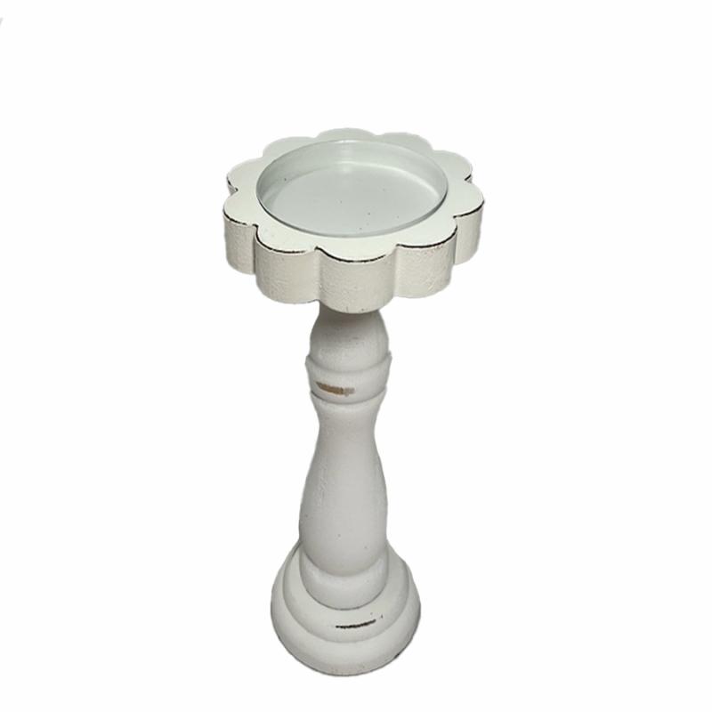 Candleholders |   10"H Floral Shaped Candle Holder- White Candles & Fragrance Candleholders