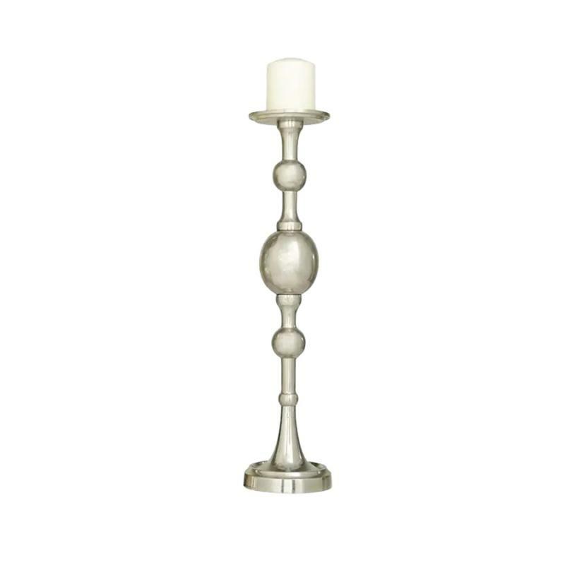 Candleholders |   19"H Uma Silver Aluminum Candle Holder Candleholders Candleholders