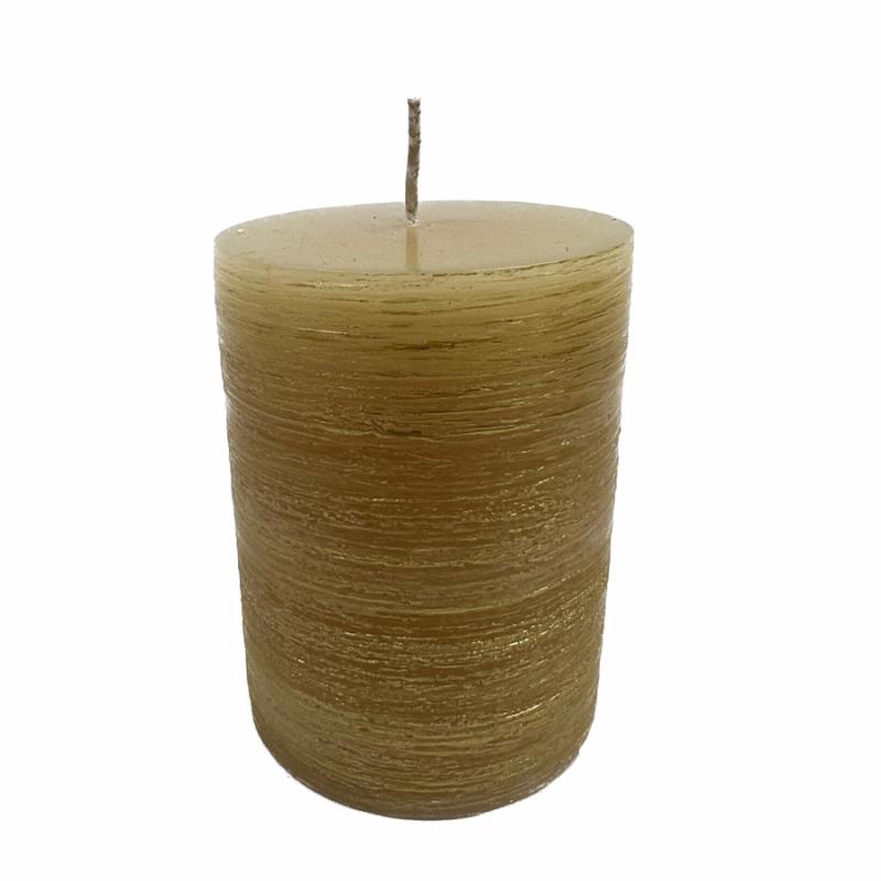 Candles |   Brush Pillar Candle – Golden Yellow – 3" X 4" Candles Candles