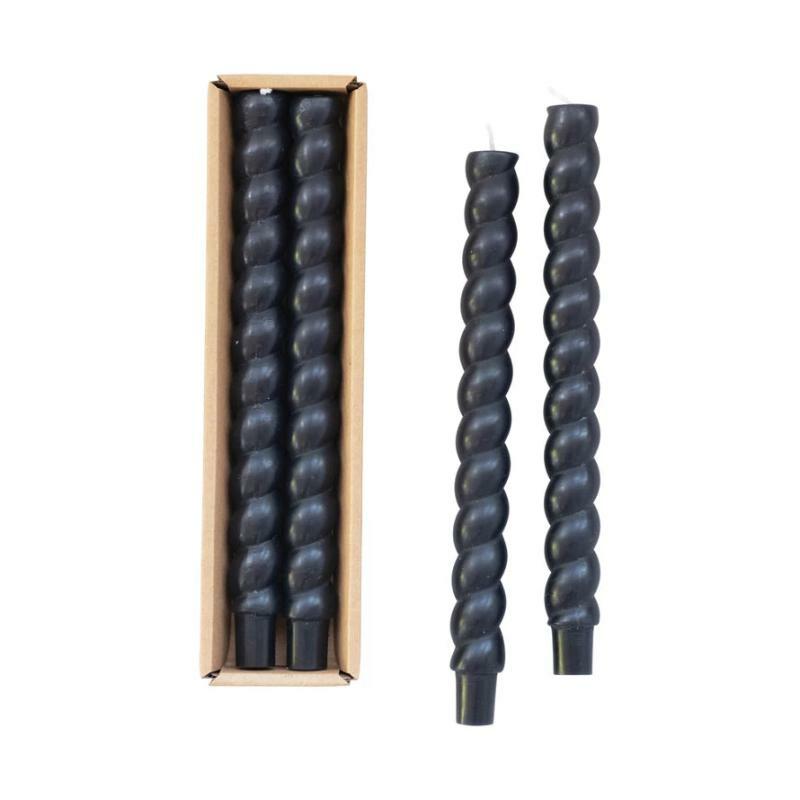 Candles |   Twisted Taper Candle 2 Pack- Black Candles Candles