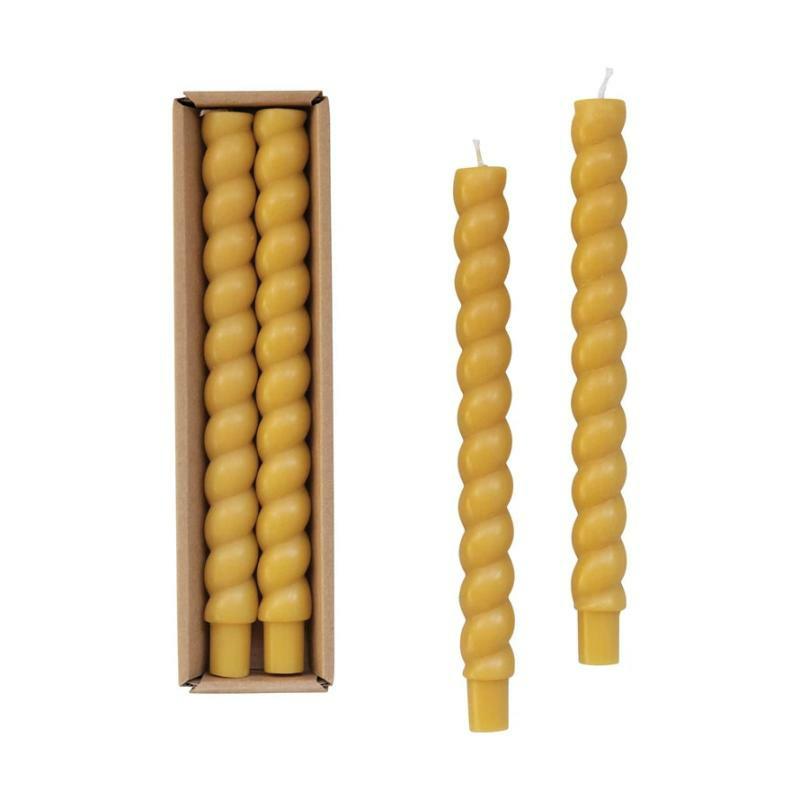 Candles |   Twisted Taper Candle 2 Pack- Gold Candles Candles