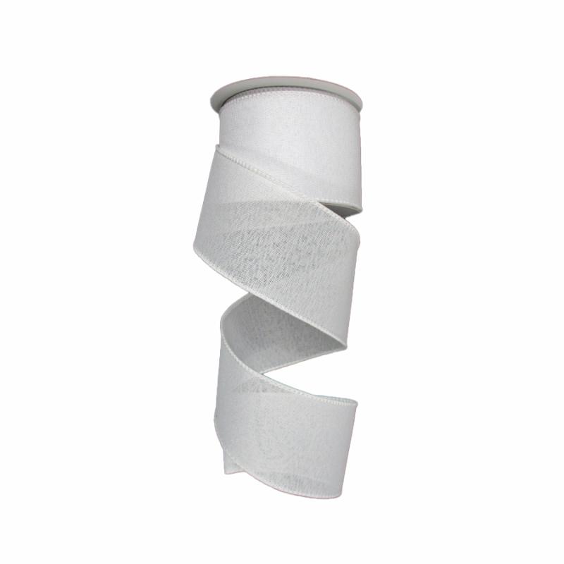 Canvas Ribbon |   2.5" X 10Yd White Wired Edge Canvas Ribbon Canvas Ribbon Canvas Ribbon