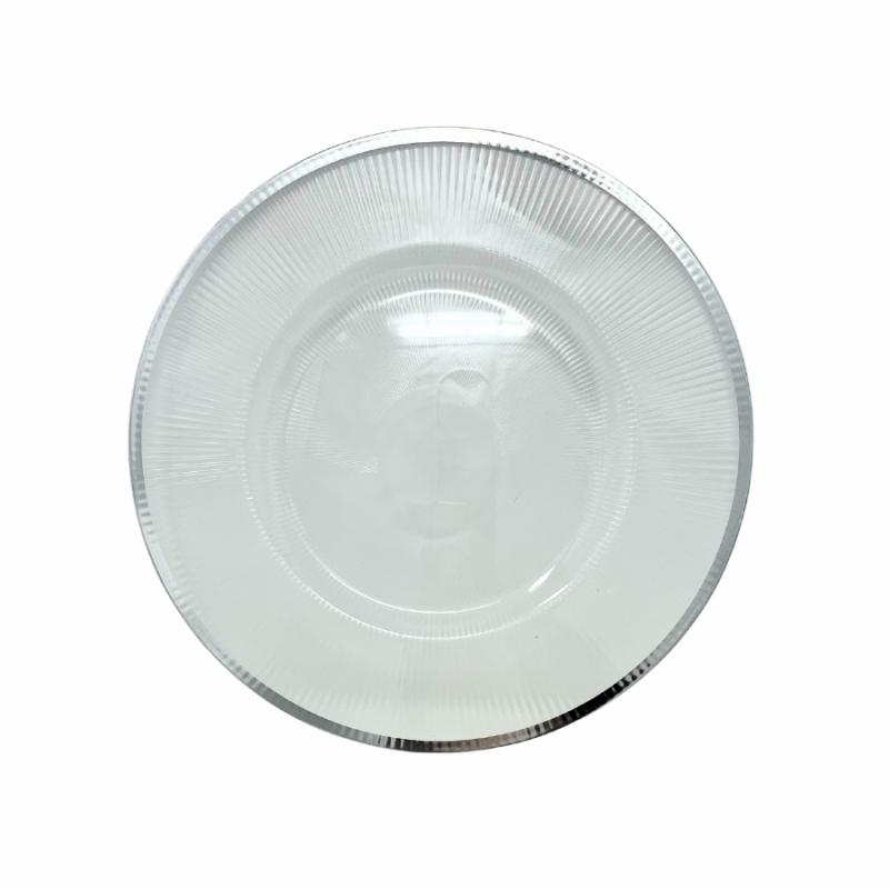 Charger Plates |   13" Rnd Clear Ribbed Charger Plate W Silver Trim Charger Plates Charger Plates