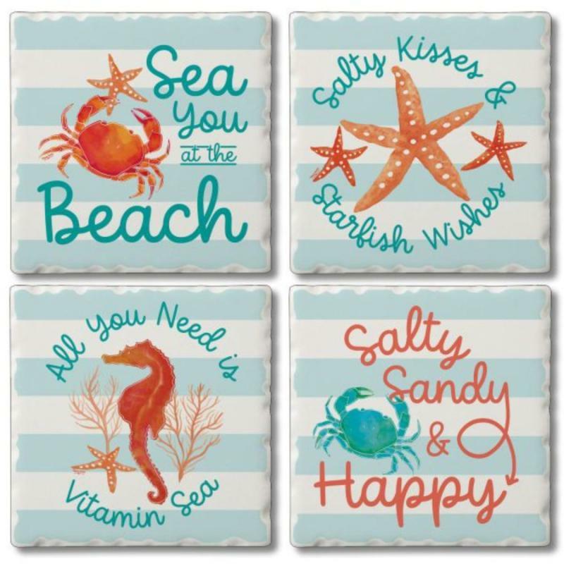 Coffee Mugs & Coasters |   Coral Aqua – Set Of 4 Coaster Set Coffee Mugs & Coasters Coffee Mugs & Coasters