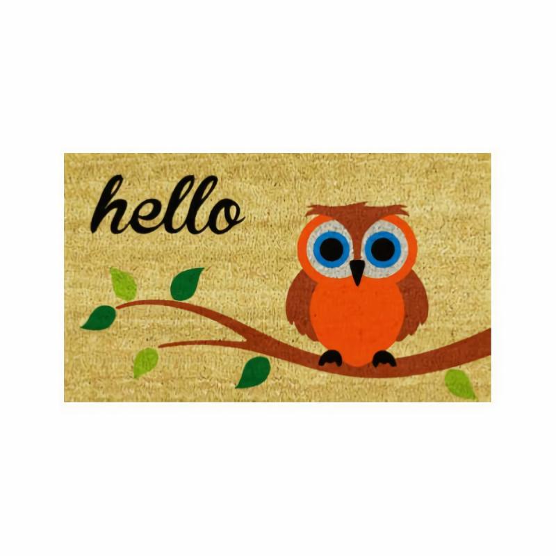 Coir Doormats |   Elf Owl Hello Doormat Coir Doormats Coir Doormats