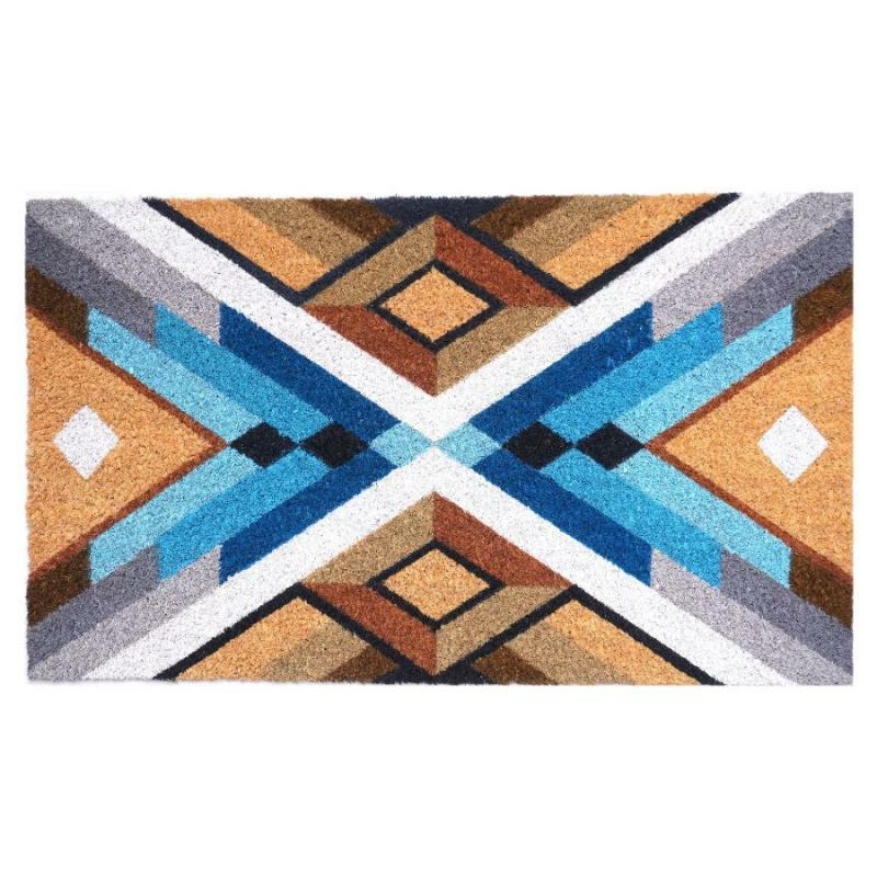 Coir Doormats |   Geometric Blue Doormat Coir Doormats Coir Doormats