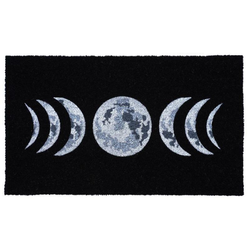 Coir Doormats |   Spooky Moon On Black Doormat Coir Doormats Coir Doormats