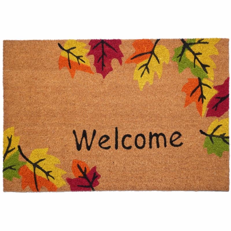 Coir Doormats |   Welcome With Leaves Coir Doormats Coir Doormats