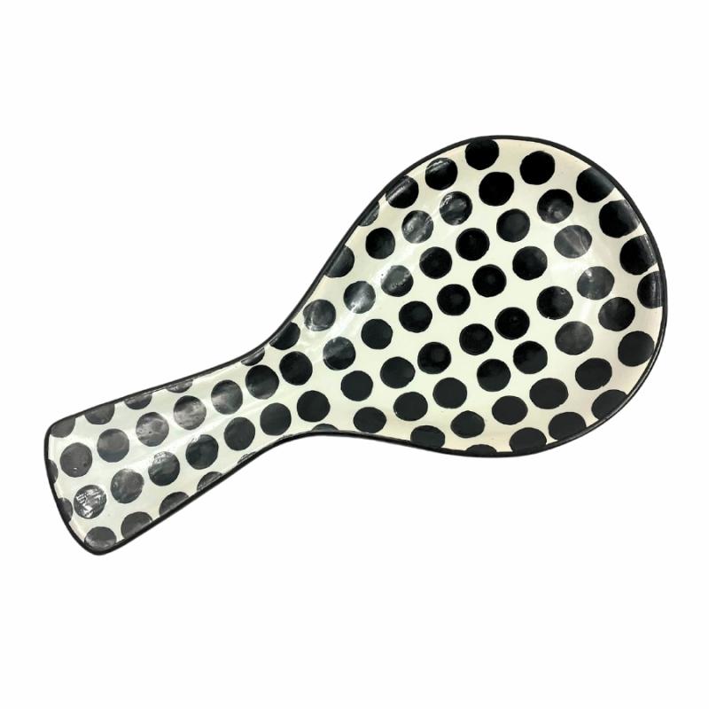 Cookware |   Black Polka Dot Spoon Rest Cookware Cookware