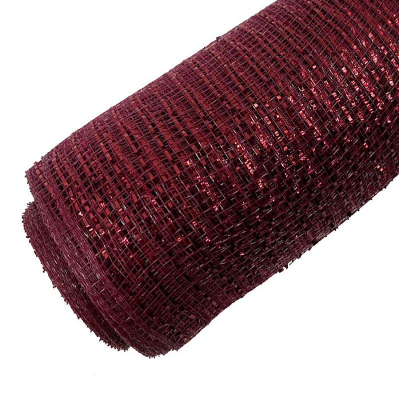 Deco Mesh & Mesh Tubing |   21"X10Yd Metallic Deco Mesh – Burgundy Crafting Deco Mesh & Mesh Tubing