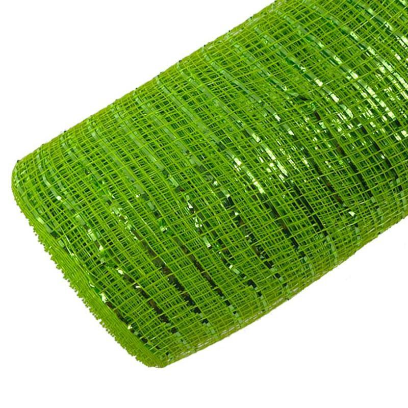 Deco Mesh & Mesh Tubing |   21"X10Yd Metallic Deco Mesh – Lime Crafting Deco Mesh & Mesh Tubing