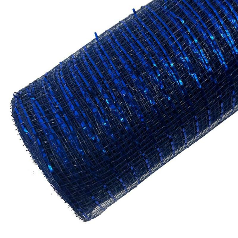 Deco Mesh & Mesh Tubing |   21"X10Yd Metallic Deco Mesh – Navy/Black Crafting Deco Mesh & Mesh Tubing