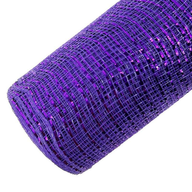 Deco Mesh & Mesh Tubing |   21"X10Yd Metallic Deco Mesh – Purple Crafting Deco Mesh & Mesh Tubing