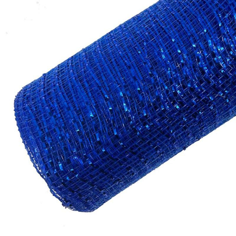 Deco Mesh & Mesh Tubing |   21"X10Yd Metallic Deco Mesh – Royal Blue Crafting Deco Mesh & Mesh Tubing