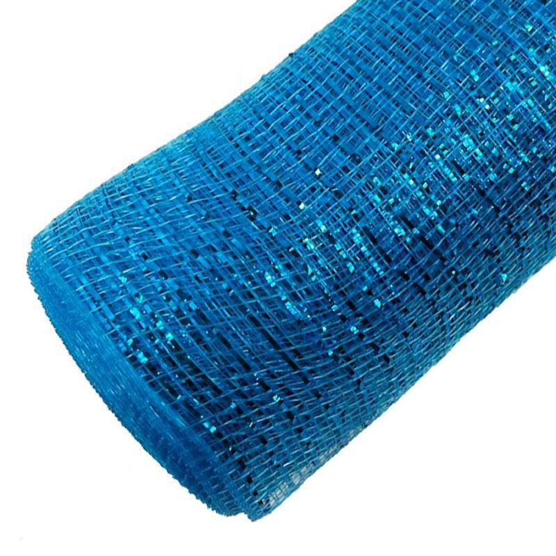 Deco Mesh & Mesh Tubing |   21"X10Yd Metallic Deco Mesh – Turquoise Crafting Deco Mesh & Mesh Tubing