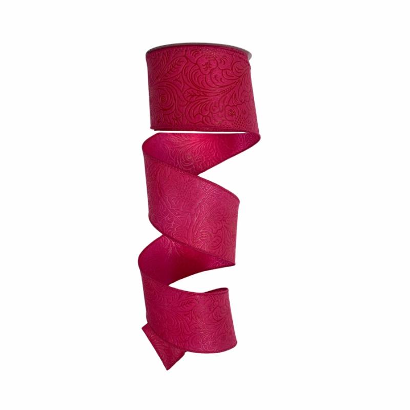 Embossed Ribbon |   2.5" X 10Yd Cranberry Embossed Ribbon Embossed Ribbon Embossed Ribbon