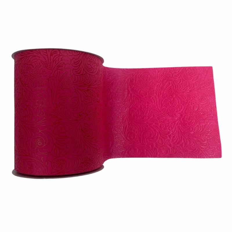 Embossed Ribbon |   6" Cranberry Embossed Ribbon Embossed Ribbon Embossed Ribbon