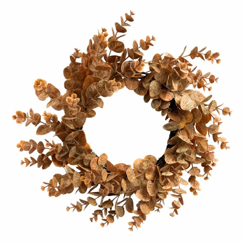 Fall Floral & Crafts |   22" Burnt Orange Eucalyptus Wreath Fall Floral & Crafts Fall Floral & Crafts