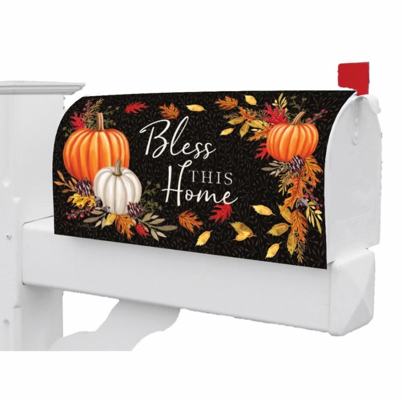 Fall Mailbox Covers |   Bless This Home Mailbox Cover Fall Mailbox Covers Fall Mailbox Covers