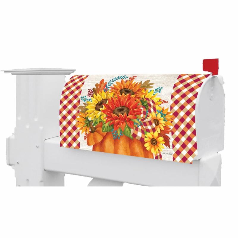 Fall Mailbox Covers |   Pumpkin Sunflowers Mailbox Cover Fall Mailbox Covers Fall Mailbox Covers