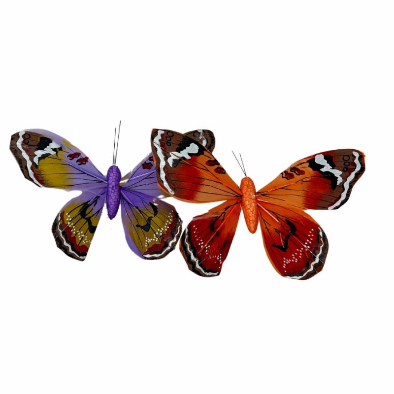 Floral Craft Supplies |   Styrofoam Butterfly 2-Pack Purple And Orange Crafting Floral Craft Supplies