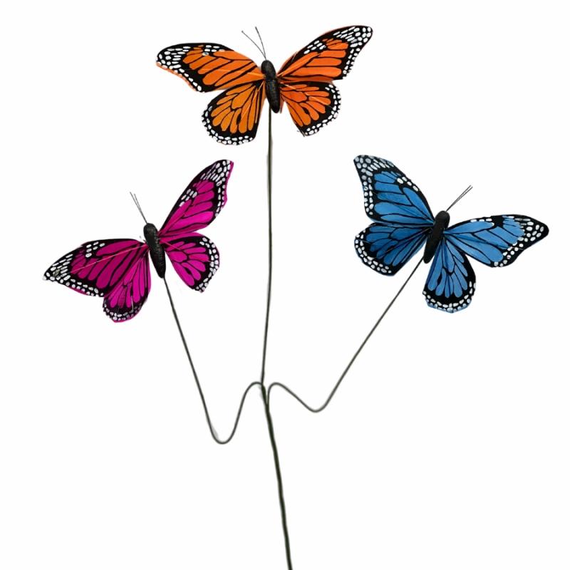 Floral Craft Supplies |   Styrofoam Butterfly Trio On Wire Crafting Floral Craft Supplies