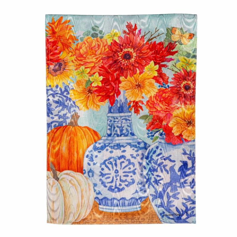 Garden Flags |   Autumn Floral Moire Garden Flag Flags Garden Flags