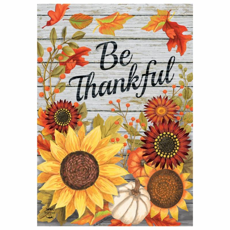 Garden Flags |   Be Thankful Flower Garden Flag Flags Garden Flags