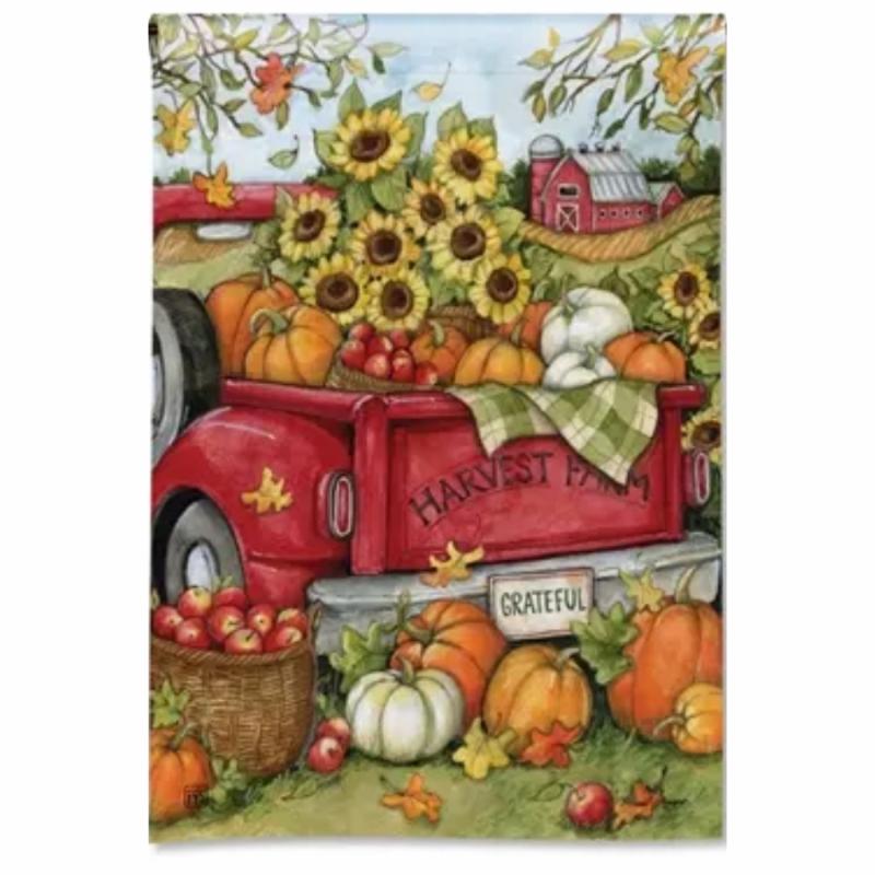 Garden Flags |   Harvest Farm Truck Garden Flag Flags Garden Flags