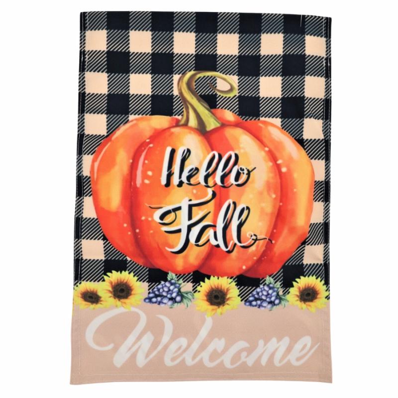 Garden Flags |   Plaid Pumpkin Garden Flag Flags Garden Flags