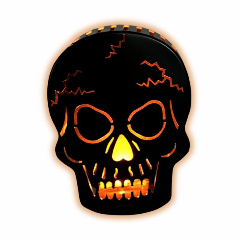 Halloween Decor |   7.5" Light-Up Skull Halloween Decor Halloween Decor