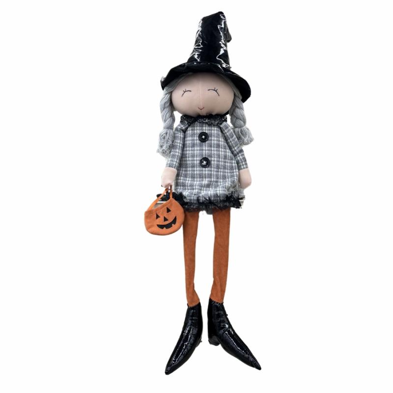 Halloween Decor |   Witch Shelf Sitter With Braids Halloween Decor Halloween Decor