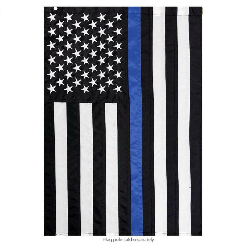 House Flags |   Thin Blue Line Embroidered Large Flag Flags House Flags