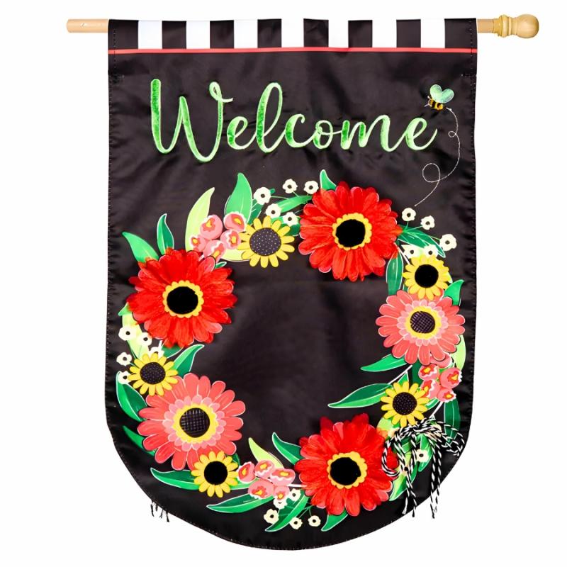 House Flags |   Welcome Wreath House Flag Flags House Flags