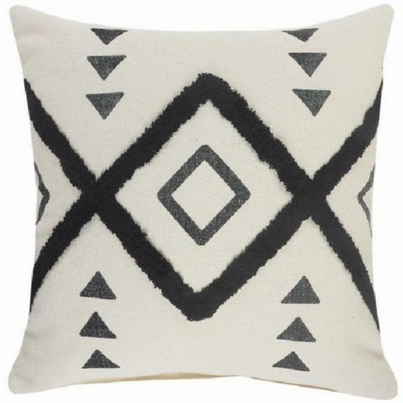 Indoor Pillows |   20" Natural & Black Diamond Geometrics Indoor Pillow Home Accents Indoor Pillows