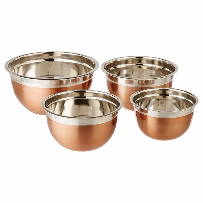 Kitchen Gadgets & Utensils |   Copper Tone Mixing Bowl 4Pc Set Kitchen & Bath Kitchen Gadgets & Utensils