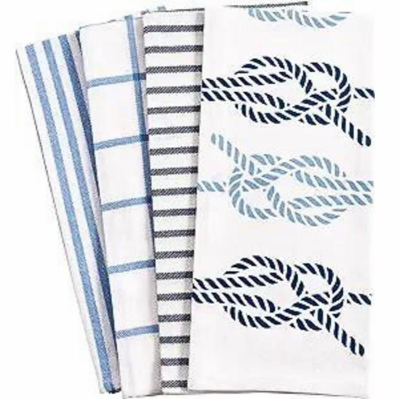 Kitchen Towels, Dish Cloths & Aprons |   4 Pack Nautical Kitchen Towels Kitchen Towels, Dish Cloths & Aprons Kitchen Towels, Dish Cloths & Aprons