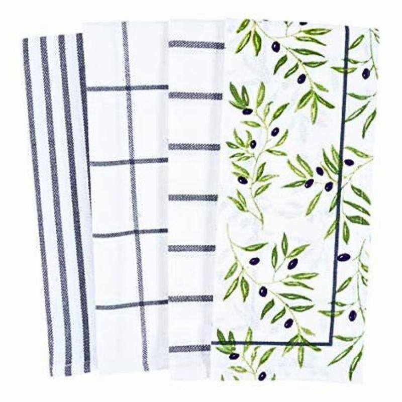 Kitchen Towels, Dish Cloths & Aprons |   4 Pack Olive Branch Kitchen Towels Kitchen Towels, Dish Cloths & Aprons Kitchen Towels, Dish Cloths & Aprons