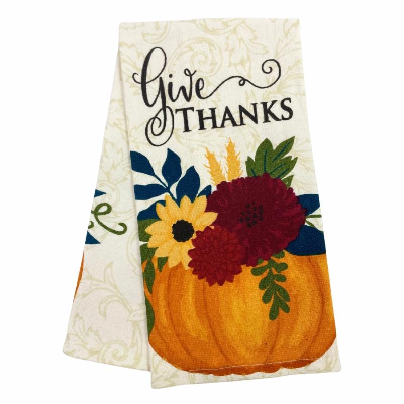 Kitchen Towels, Dish Cloths & Aprons |   Give Thanks Dual-Sided Kitchen Towel Kitchen Towels, Dish Cloths & Aprons Kitchen Towels, Dish Cloths & Aprons