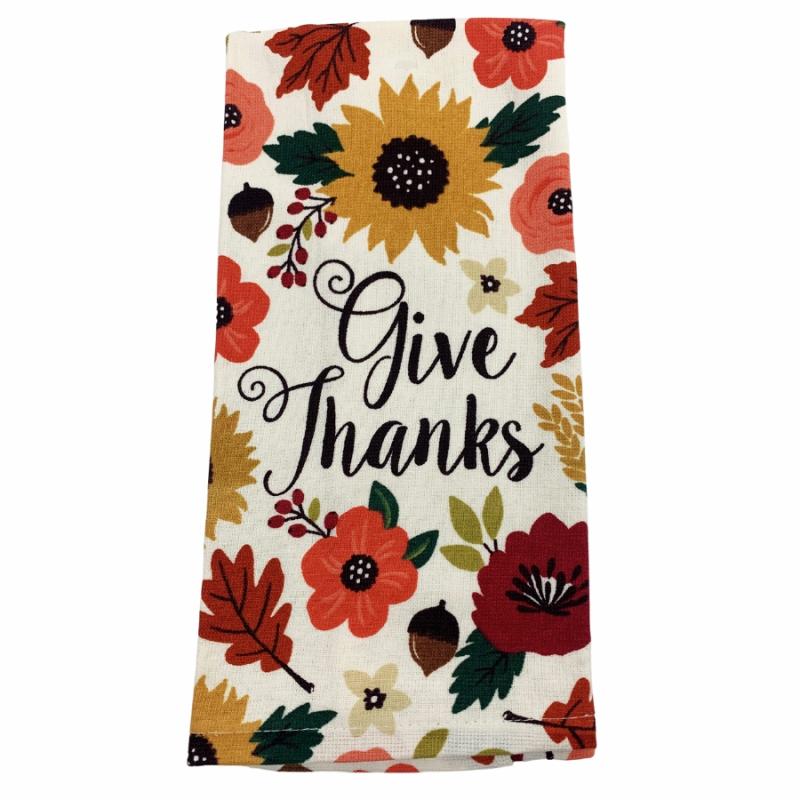 Kitchen Towels, Dish Cloths & Aprons |   Give Thanks Fall Towel Kitchen Towels, Dish Cloths & Aprons Kitchen Towels, Dish Cloths & Aprons