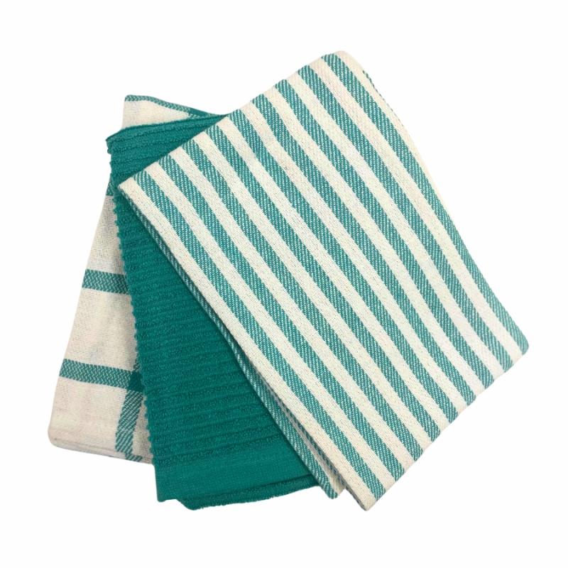 Kitchen Towels, Dish Cloths & Aprons |   Teal Patterned Kitchen Towels – 3 Set Kitchen Towels, Dish Cloths & Aprons Kitchen Towels, Dish Cloths & Aprons