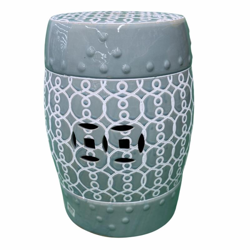 Large Garden Planters |   Light Blue Patterned Garden Stool Large Garden Planters Large Garden Planters