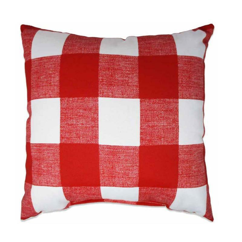 Outdoor Pillows |   17" Red Buffalo Plaid Outdoor Pillow Outdoor Living Outdoor Pillows