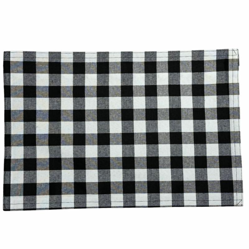 Placemats, Table Runners & Tablecloths |   Black And White Checkered Placemat- Pack Of 4 Linens Placemats, Table Runners & Tablecloths