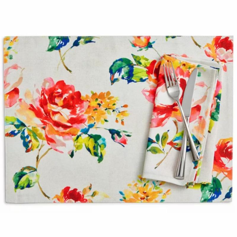 Placemats, Table Runners & Tablecloths |   Floral Bouquet Placemats 4-Set Linens Placemats, Table Runners & Tablecloths