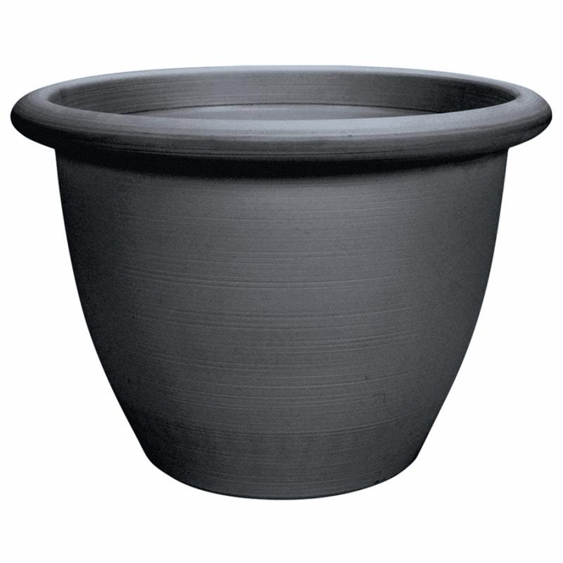 Pots And Planters |   9" Sevilla Planter With Internal Disk- Black Lawn & Garden Pots And Planters